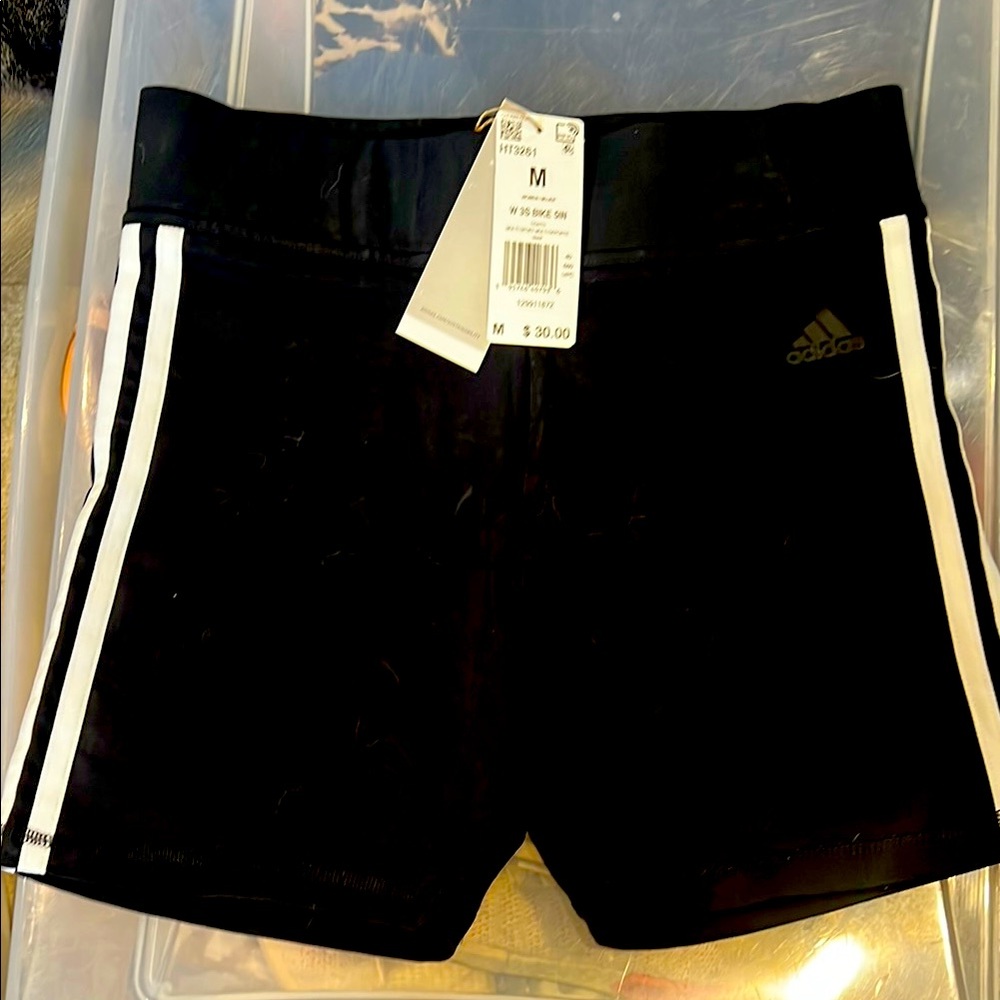 Adidas Women's Black and White Athletic Shorts
